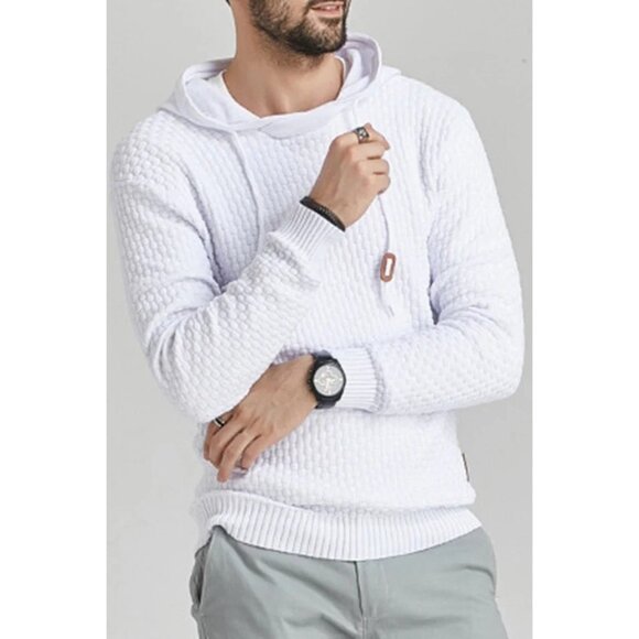 Other - Men's Size Large White Classic Casual long-sleeved hooded sweatshirt